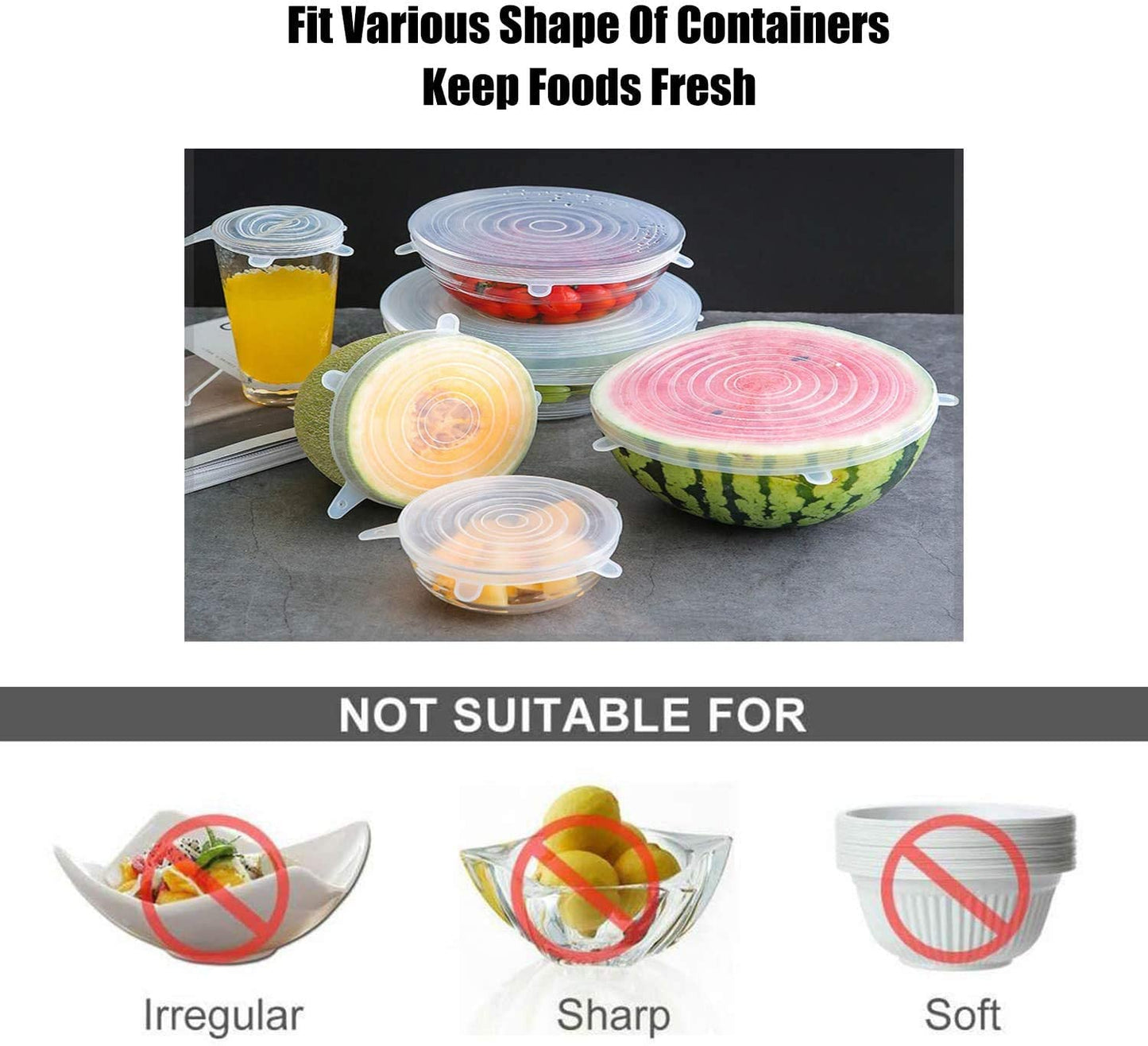Kitchen Silicone Cover eco friendly Stretch Lids Reusable Airtight Food Wrap Covers Keeping Fresh Seal Bowl Stretchy Wrap Cover