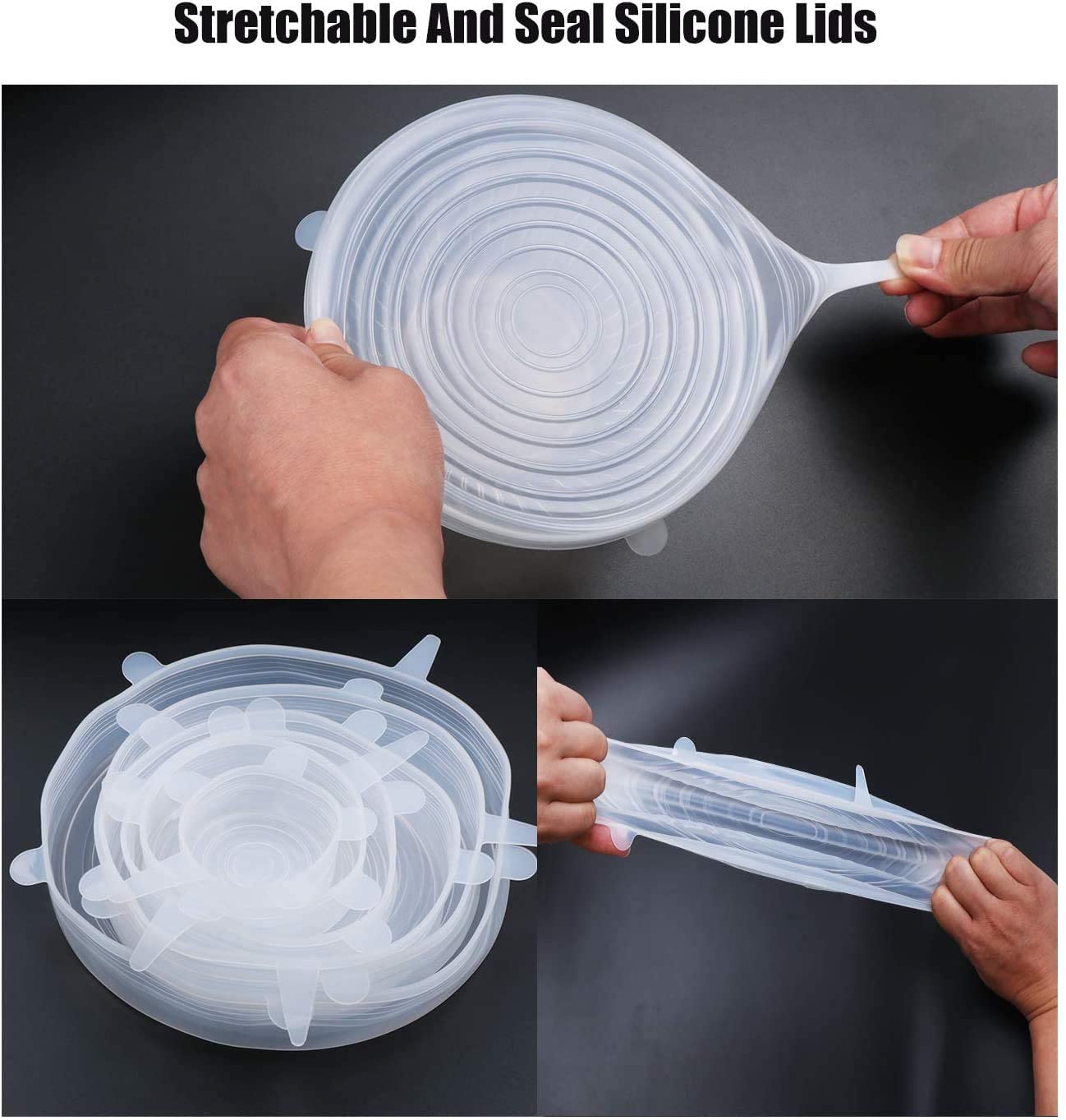 Kitchen Silicone Cover eco friendly Stretch Lids Reusable Airtight Food Wrap Covers Keeping Fresh Seal Bowl Stretchy Wrap Cover