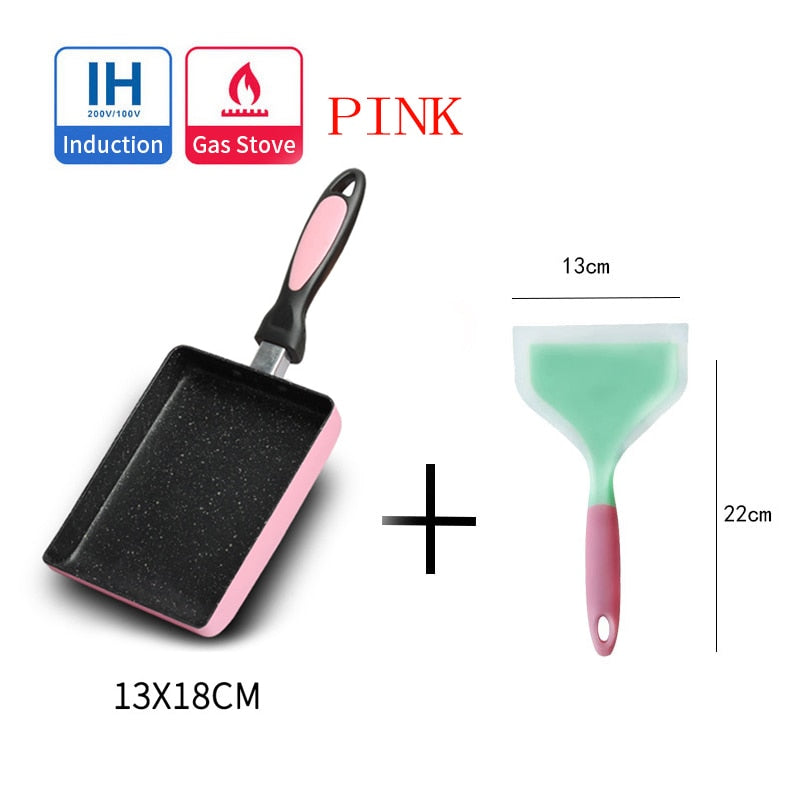 Frying Pan Tamagoyaki Omelette Black Non-stick Pan Fry Egg Pan Pancake Kitchen Pot Use for Gas Cooker