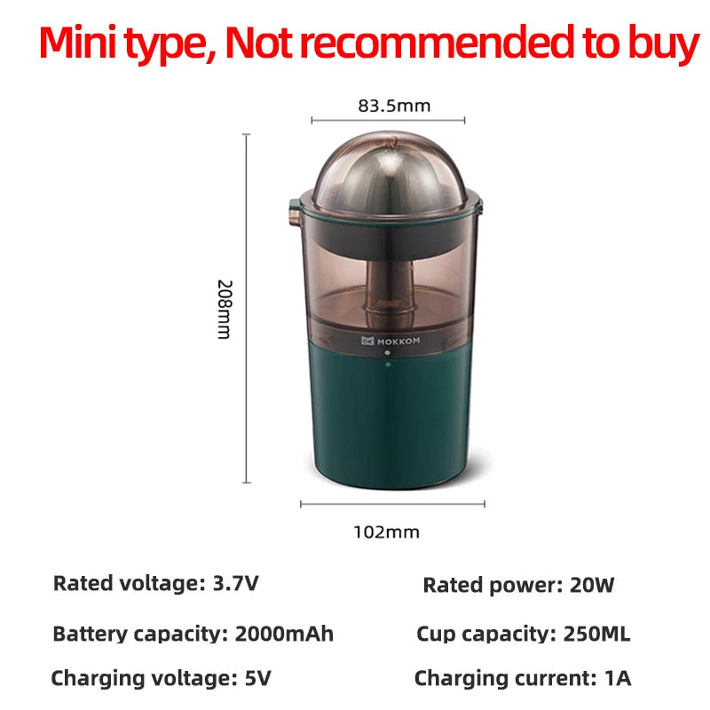 Wireless Slow Juicer Automatic Orange Lemon Juicer USB Charging Juices Separator Portable Squeezer Pressure Juicer for Home
