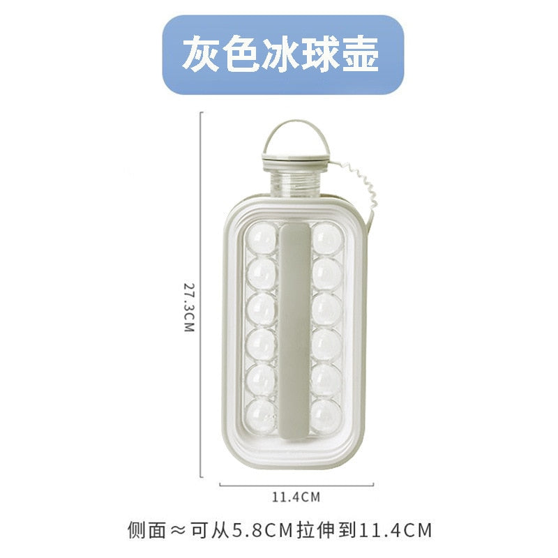 2022 New Ice Cube Ball Mould Portable Ice Maker Bottle Can Make 17 Ice Cubes Creative Ice Ball Bubble Curling Foldable Ice Tray