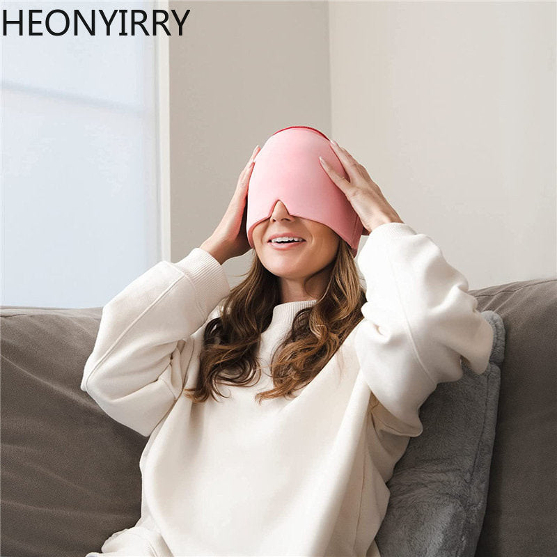 Gel Hot Cold Therapy Headache Migraine Relief Cap For Chemo,Sinus,Neck Wearable Therapy Wrap Stress Pressure Pain Relief Massage