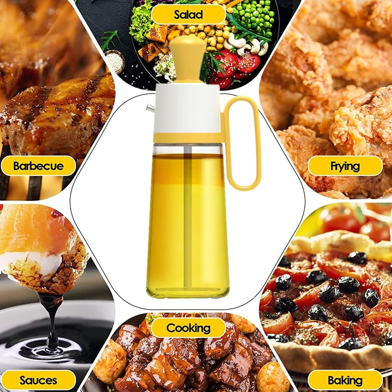 200/550ML Oil Dispenser With Silicon Brush BBQ Oil Spray Glass Bottle Silicone for Barbecue 2 In 1 Kitchen BBQ Accessories Cook