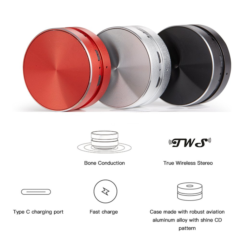 Hot Bone Conduction Speaker Bluetooth TWS Stereo Dual Sound Channels Mini Audio Box HumbirdSpeaker with HD Call FM Radio