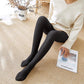 Translucent Warm Plush Lined Elastic Leggings