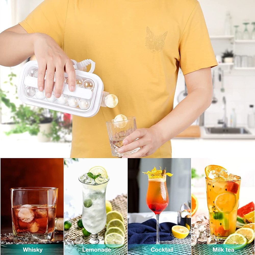2022 New Ice Cube Ball Mould Portable Ice Maker Bottle Can Make 17 Ice Cubes Creative Ice Ball Bubble Curling Foldable Ice Tray