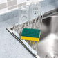 Triangle Dish Drying Rack for Sink Corner Roll Up Caddy Sponge Holder Foldable Stainless Steel Dish Drainer Shelf Organizer